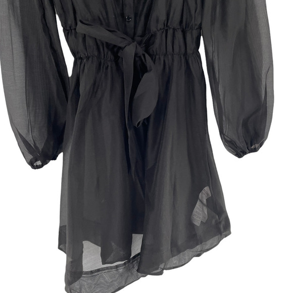 NWT Missguided Organza Sheer Button-up Shirt Dress with tie sash - Picture 5 of 12